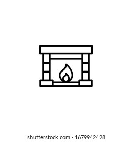 Fireplace icon vector. Christmas fireplace icon. Trendy Flat style for graphic design, Web site, UI. EPS10. - Vector illustration