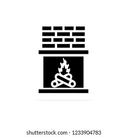 fireplace icon. Vector concept illustration for design.