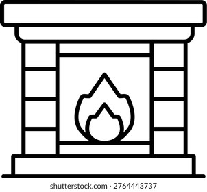 Fireplace Icon Vector Element line icon design vector icons
