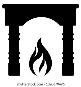 Fireplace Icon Vector. EPS10 vector.