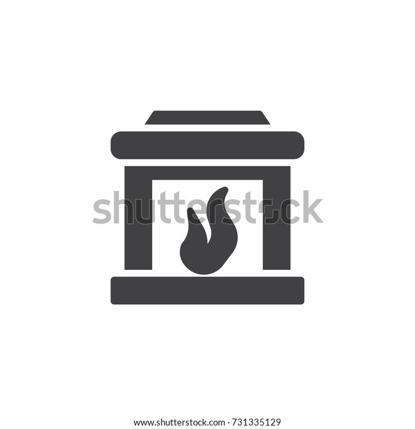 Fireplace Icon Vector Filled Flat Sign Stock Vector Royalty Free