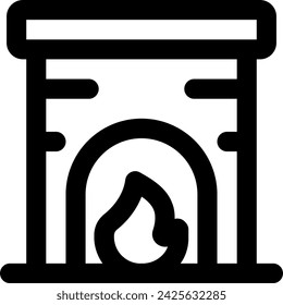 fireplace icon vector illustration asset element