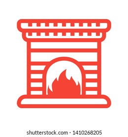 Fireplace icon vector illustration design template - Vector