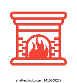 Fireplace icon vector illustration design template - Vector