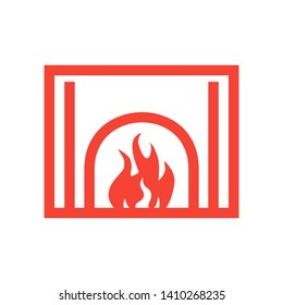 Fireplace icon vector illustration design template - Vector