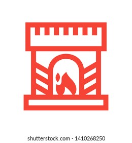Fireplace icon vector illustration design template - Vector