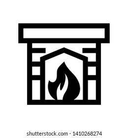 Fireplace icon vector illustration design template - Vector