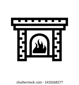 Fireplace icon vector illustration design template - Vector
