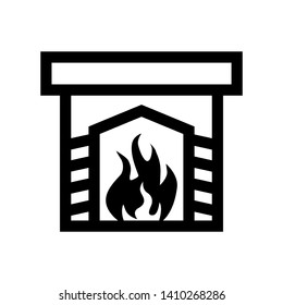 Fireplace icon vector illustration design template - Vector