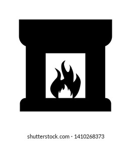 Fireplace icon vector illustration design template - Vector