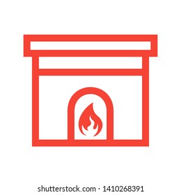 Fireplace icon vector illustration design template - Vector