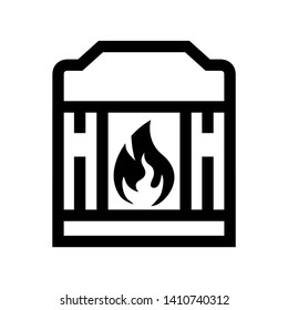 Fireplace icon vector illustration design template - Vector