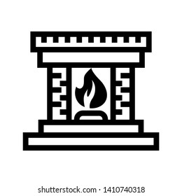 Fireplace icon vector illustration design template - Vector