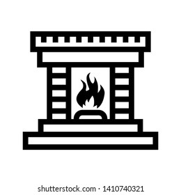 Fireplace icon vector illustration design template - Vector