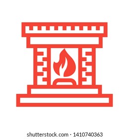 Fireplace icon vector illustration design template - Vector