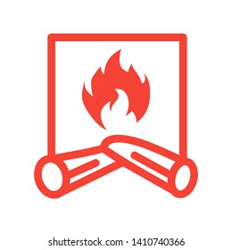 Fireplace icon vector illustration design template - Vector
