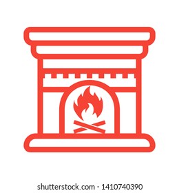 Fireplace icon vector illustration design template - Vector