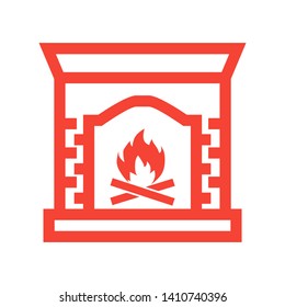 Fireplace icon vector illustration design template - Vector