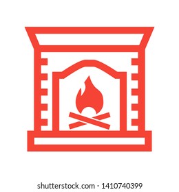 Fireplace icon vector illustration design template - Vector