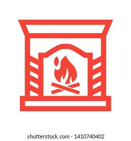Fireplace icon vector illustration design template - Vector