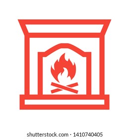 Fireplace icon vector illustration design template - Vector