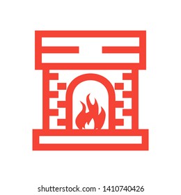 Fireplace icon vector illustration design template - Vector