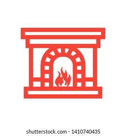 Fireplace icon vector illustration design template - Vector