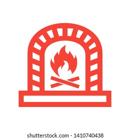 Fireplace icon vector illustration design template - Vector
