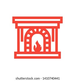 Fireplace icon vector illustration design template - Vector