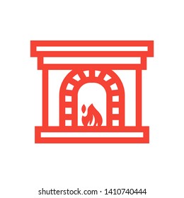 Fireplace icon vector illustration design template - Vector