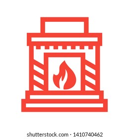 Fireplace icon vector illustration design template - Vector