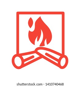 Fireplace icon vector illustration design template - Vector
