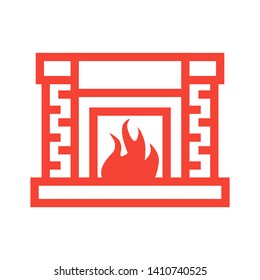 Fireplace icon vector illustration design template - Vector