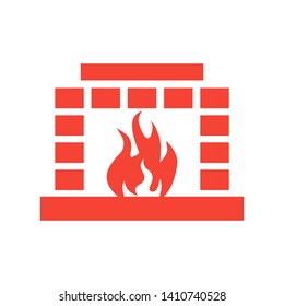 Fireplace icon vector illustration design template - Vector