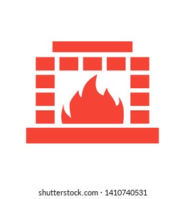 Fireplace icon vector illustration design template - Vector