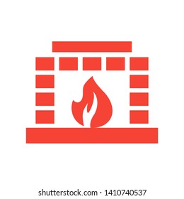 Fireplace icon vector illustration design template - Vector
