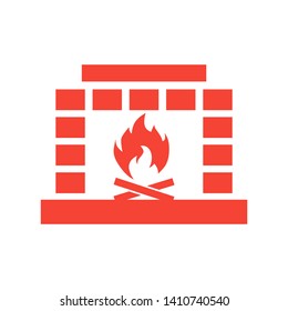 Fireplace icon vector illustration design template - Vector