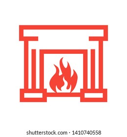Fireplace icon vector illustration design template - Vector