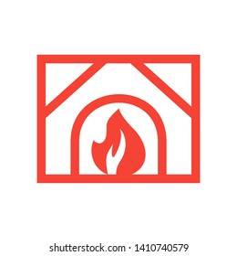 Fireplace icon vector illustration design template - Vector