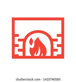 Fireplace icon vector illustration design template - Vector