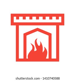 Fireplace icon vector illustration design template - Vector