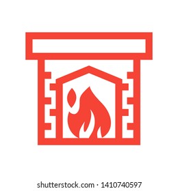 Fireplace icon vector illustration design template - Vector