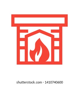Fireplace icon vector illustration design template - Vector