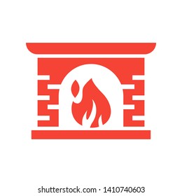 Fireplace icon vector illustration design template - Vector