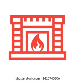 Fireplace icon vector illustration design template - Vector