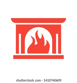 Fireplace icon vector illustration design template - Vector
