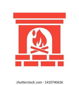 Fireplace icon vector illustration design template - Vector