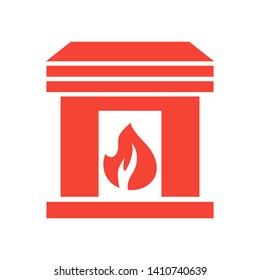 Fireplace icon vector illustration design template - Vector