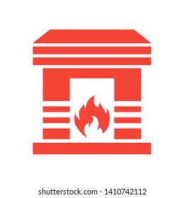 Fireplace icon vector illustration design template - Vector