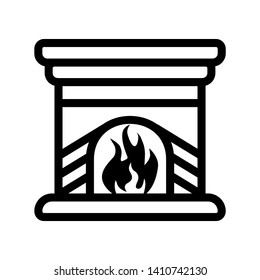 Fireplace icon vector illustration design template - Vector